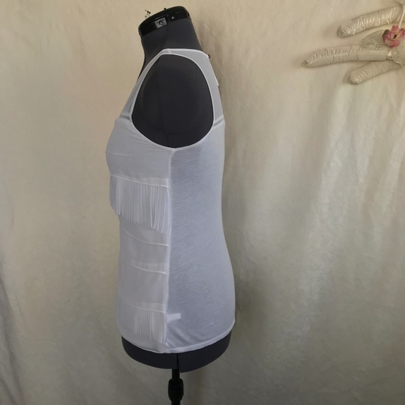 *4/$20* Express Layered Ruffle/Sheer White Top - Picture 3 of 7